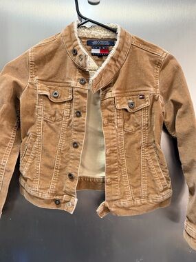Tommy Hilfiger Tan Corduroy Sherpa-Lined Kids Jacket